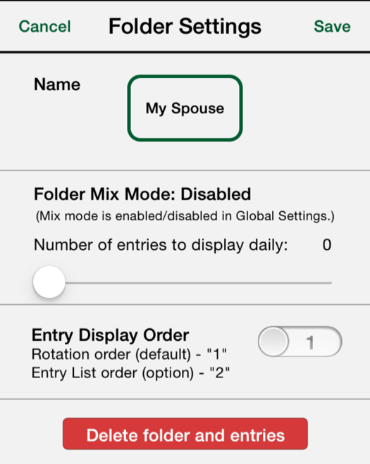 Folder Settings-My Spouse No Mix